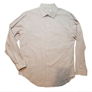 Calvin Klein Plaid Button Up Slim Fit Dress Shirt